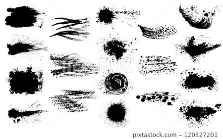一套墨水材料,手寫毛筆插圖 一套墨水材料,手寫毛筆插圖 120327201