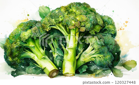 fresh broccoli florets with their stems and leaves, showcasing rich green hues and intricate textures. Perfect for use in seed packaging, health-related materials, agricultural visuals, AI-generated fresh broccoli florets with their stems and leaves, showcasing rich green hues and intricate textures. Perfect for use in seed packaging, health-related materials, agricultural visuals, AI-generated 120327448