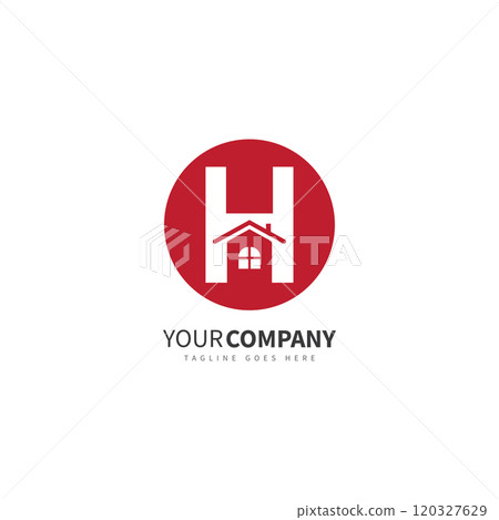 home logo design with concept letter h 120327629