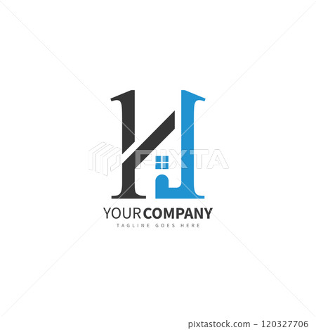 home logo design with concept letter h 120327706