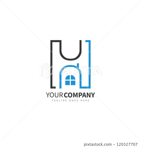 home logo design with concept letter h 120327707