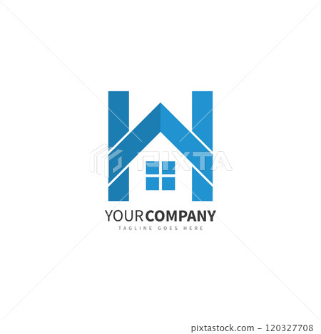 home logo design with concept letter h 120327708