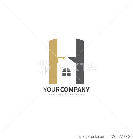 home logo design with concept letter h 120327770