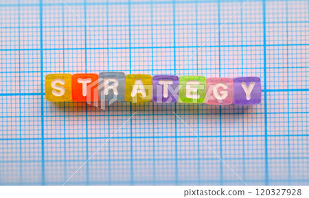 colorful blocks with "Strategy" text on lined paper background colorful blocks with "Strategy" text on lined paper background 120327928