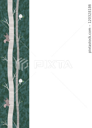 Background of birch and forest animals I-4 120328186