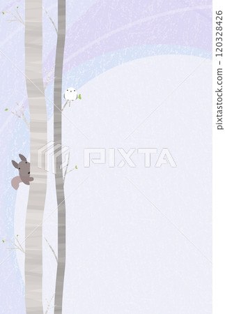 Birch and forest animals background K-6 120328426