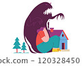 woman, vector, ghost 120328450