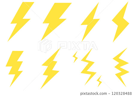 閃電圖示插圖設定黃色 120328488