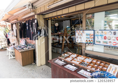 宮城縣宮城縣松島町松島海岸週邊風景、瑞嚴寺、五大道堂附近的西岡物產店、秋天的空氣 120328957