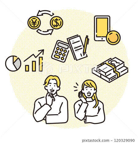 男性和女性思考資產管理和人生計劃的簡單說明 120329090