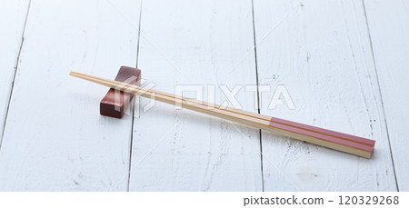 Chopstick rest and chopsticks (background material) 120329268