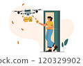 Drone Delivery at Doorstep 120329902