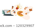 food, pizza, vector 120329907