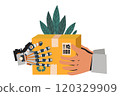 Robotic Hand Delivering a Package 120329909