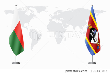 Madagascar and Kingdom of eSwatini - Swaziland flags for offi 120331063