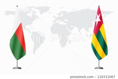 Madagascar and Togo flags for official meeting Madagascar and Togo flags for official meeting 120331067
