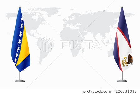 Bosnia and Herzegovina and American Samoa flags for official meeting 120331085
