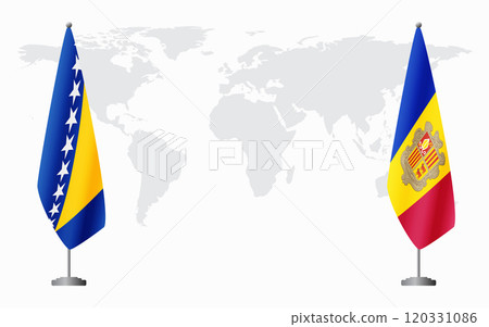 Bosnia and Herzegovina and Andorra flags for official meeting 120331086