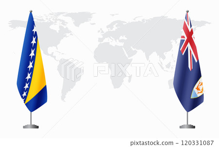 Bosnia and Herzegovina and Anguilla flags for official meeting 120331087