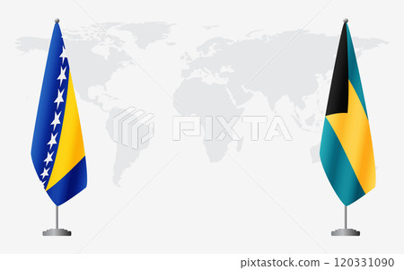 Bosnia and Herzegovina and Bahamas flags for official meeting 120331090