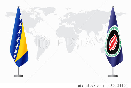 Bosnia and Herzegovina and Bougainville flags for official meeting Bosnia and Herzegovina and Bougainville flags for official meeting 120331101