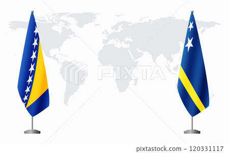 Bosnia and Herzegovina and Curacao flags for official meeting 120331117