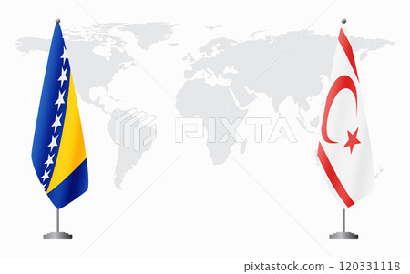 Bosnia and Herzegovina and Turkish Republic of Northern Cyprus flags for 120331118