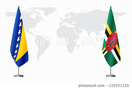 Bosnia and Herzegovina and Dominica flags for official meeting Bosnia and Herzegovina and Dominica flags for official meeting 120331120