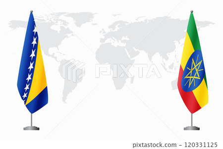 Bosnia and Herzegovina and Ethiopia flags for official meeting 120331125