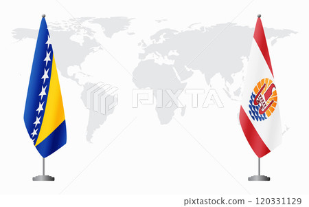 Bosnia and Herzegovina and French Polynesia flags for official meeting 120331129