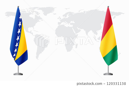 Bosnia and Herzegovina and Guinea flags for official meeting 120331138