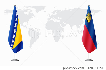 Bosnia and Herzegovina and Liechtenstein flags for official meeting 120331151
