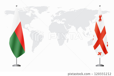 Madagascar and Georgia flags for official meeting Madagascar and Georgia flags for official meeting 120331212