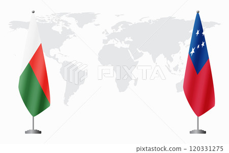Madagascar and Samoa flags for official meeting 120331275
