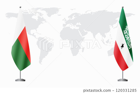 Madagascar and Somaliland flags for official meeting 120331285