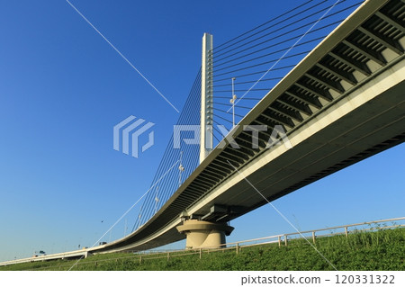 Katsushika Harp Bridge seen from below 120331322