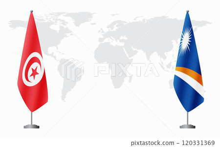 Tunisia and Marshall Islands flags for official meeting Tunisia and Marshall Islands flags for official meeting 120331369