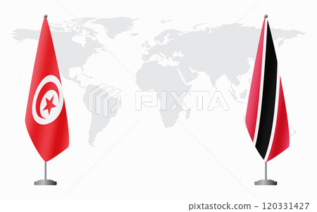 Tunisia and Trinidad and Tobago flags for official meeting Tunisia and Trinidad and Tobago flags for official meeting 120331427