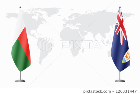 Madagascar and Anguilla flags for official meeting 120331447