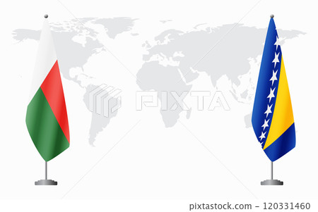 Madagascar and Bosnia and Herzegovina flags for official meet 120331460