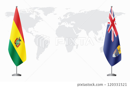 Bolivia and Saint Helena flags for official meeting 120331521