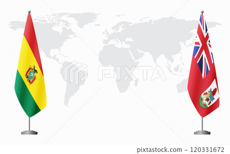 Bolivia and Bermuda flags for official meeting 120331672