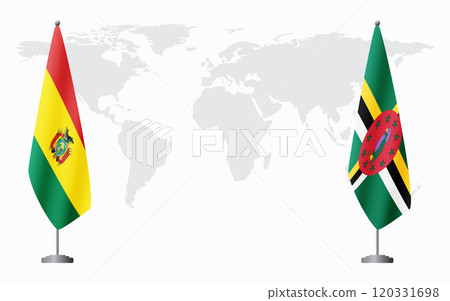 Bolivia and Dominica flags for official meeting Bolivia and Dominica flags for official meeting 120331698