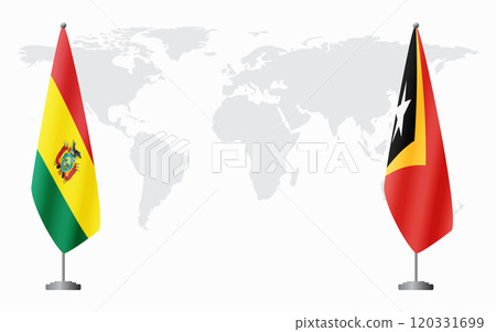 Bolivia and Timor-Leste flags for official meeting 120331699