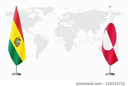 Bolivia and Greenland flags for official meeting Bolivia and Greenland flags for official meeting 120331712