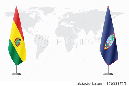 Bolivia and Guam flags for official meeting 120331715