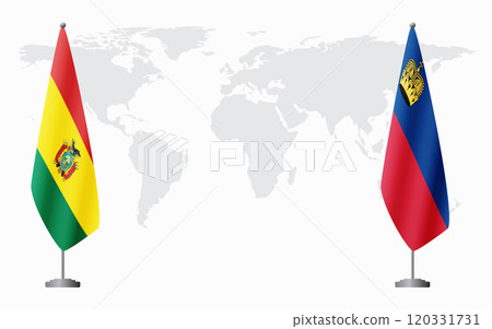 Bolivia and Liechtenstein flags for official meeting Bolivia and Liechtenstein flags for official meeting 120331731
