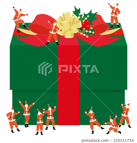 10 個聖誕老人與聖誕禮物的向量插圖 120331734