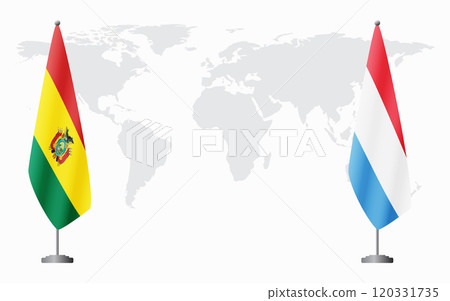 Bolivia and Luxembourg flags for official meeting 120331735