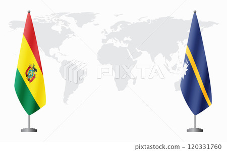 Bolivia and Nauru flags for official meeting 120331760